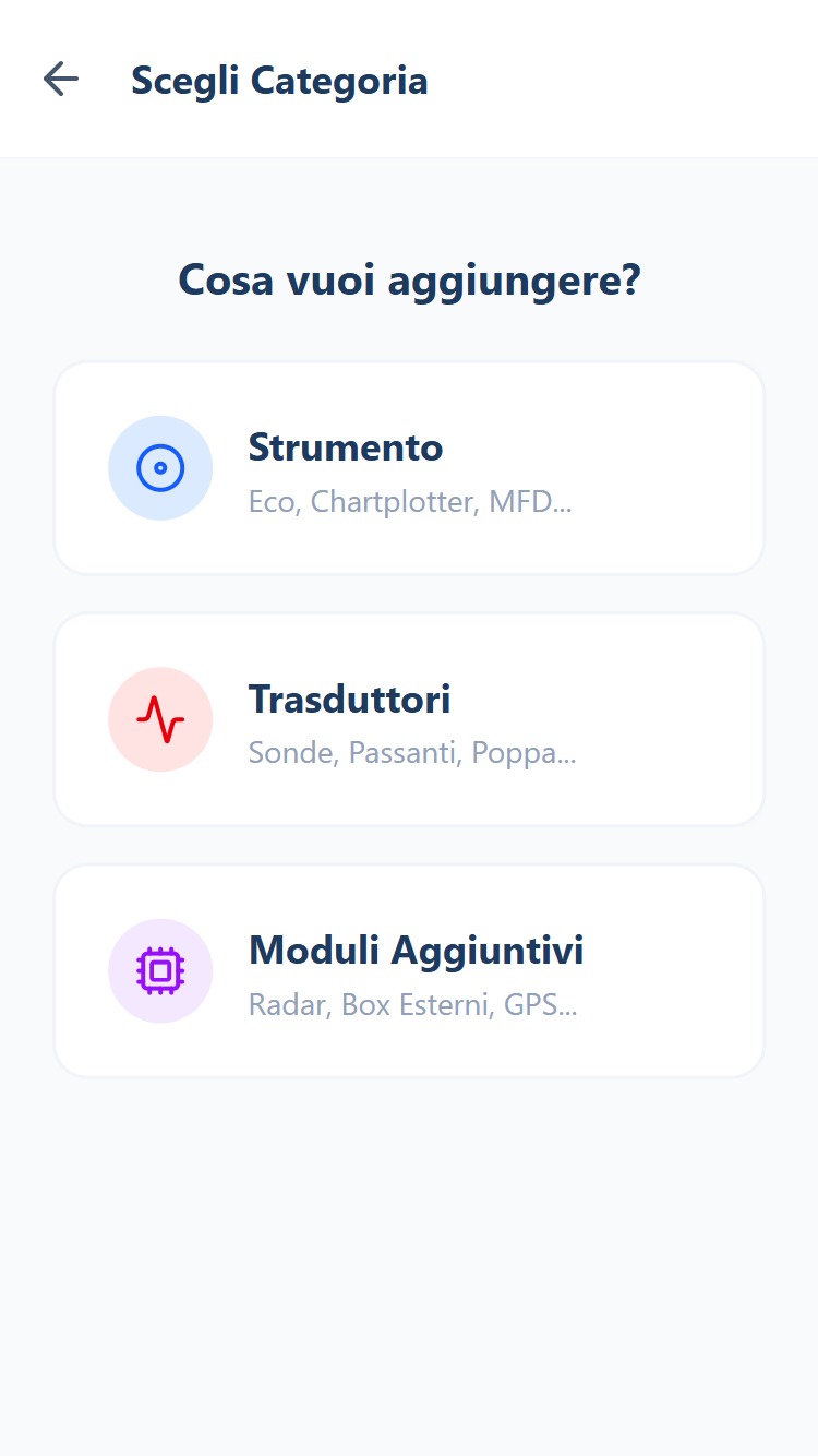 Scegli categoria — strumenti, trasduttori, moduli aggiuntivi
